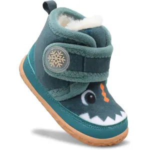 L-B1Toddler Slippers Girl Boy House Shoes Fuzzy Hard Bottom Winter Boots Baby Cozy Walking Sock Shoes