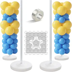 Balloon Stands for Set of 2, Splicing Pole Balloon Column Stand for Birthday,Christmas,Halloween,,Events,Opening,Mall,Welcome Decorations, 1.3-5FT Tall, White