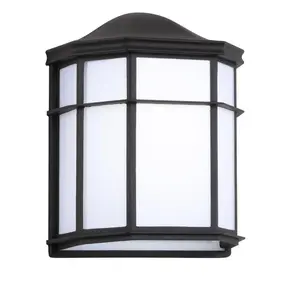 JONATHAN Y Henry Farmhouse Outdoor Frosted Acrylic/Metal Integrated LED Wall Sconce; for Living Room,Bedroom, Kitchen, Office