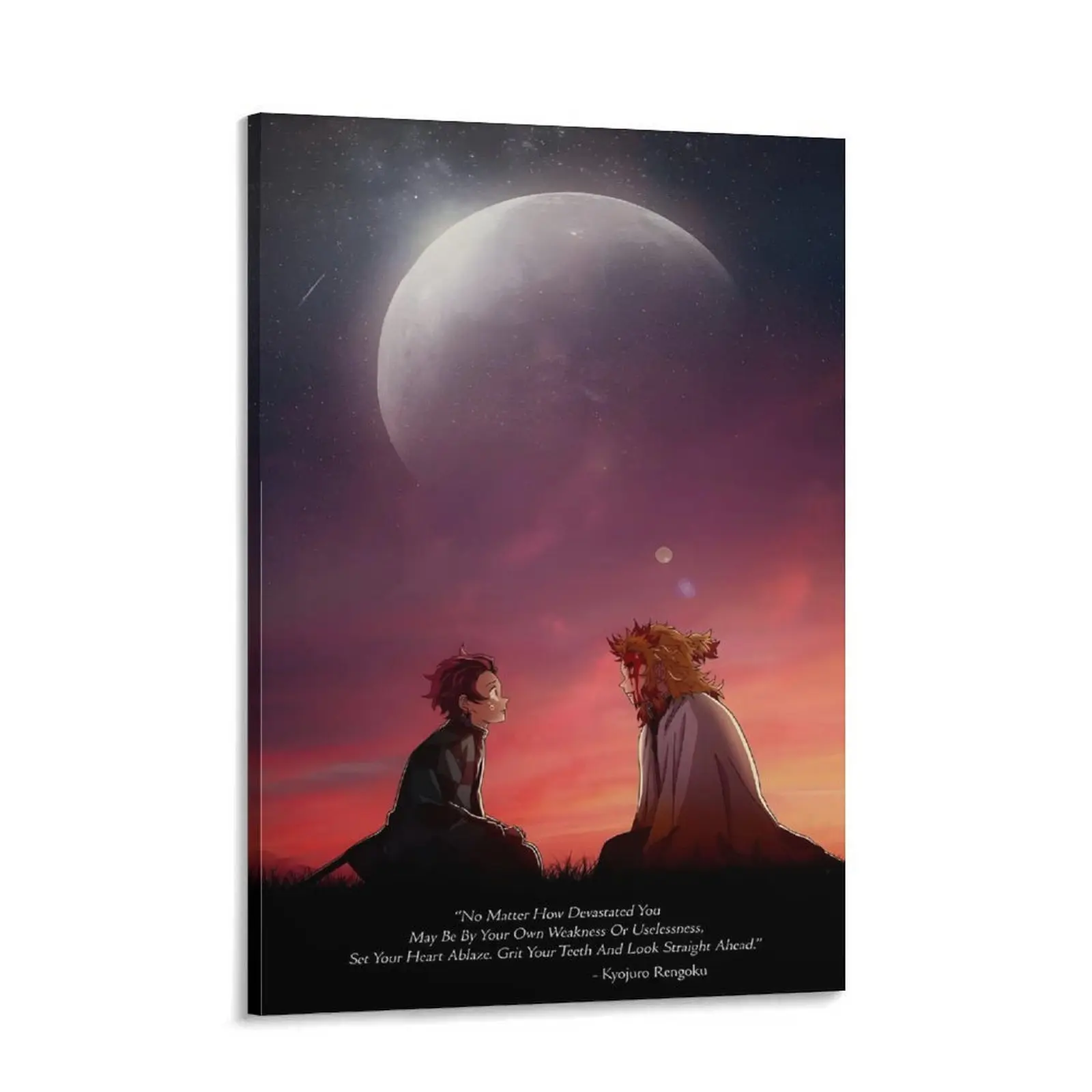 Demon Slayer Anime Framed Canvas Wall Art Print - Artistic Paper, Eco-Friendly, Fade-Resistant, Waterproof, UV-Protected, Vibrant Multi-Size Decoration for Anime Room, Framed/Frameless Option Gift Artwork