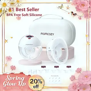 【Classic Edition】Momcozy  Breast Pump Hands Free M5, Wearable Breast Pump of Baby Mouth Double-Sealed Flange with 3 Modes & 9 Levels, Electric Breast Pump Portable - 24mm,A