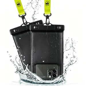 2 Pack Marine IP68 Waterproof Phone Pouch, Regular Size Floating Phone Case with Detachable Lanyard, Beach Cruise Travel Essentials, Universal for All Phones