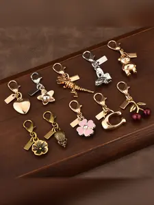 Bear Cherry Clover Butterfly Keychain, Cute Car Key Holder, Bag Accessory, All Seasons Decor, Plain Pattern, Cherry Design