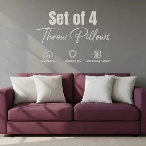 Utopia Bedding White Soft Throw Pillow Inserts – Pack of 2 & 4 – Plush Brushed Fabric, Breathable & Durable – Supportive Memory Foam for Sofa, Couch & Bed Decorative Cushion