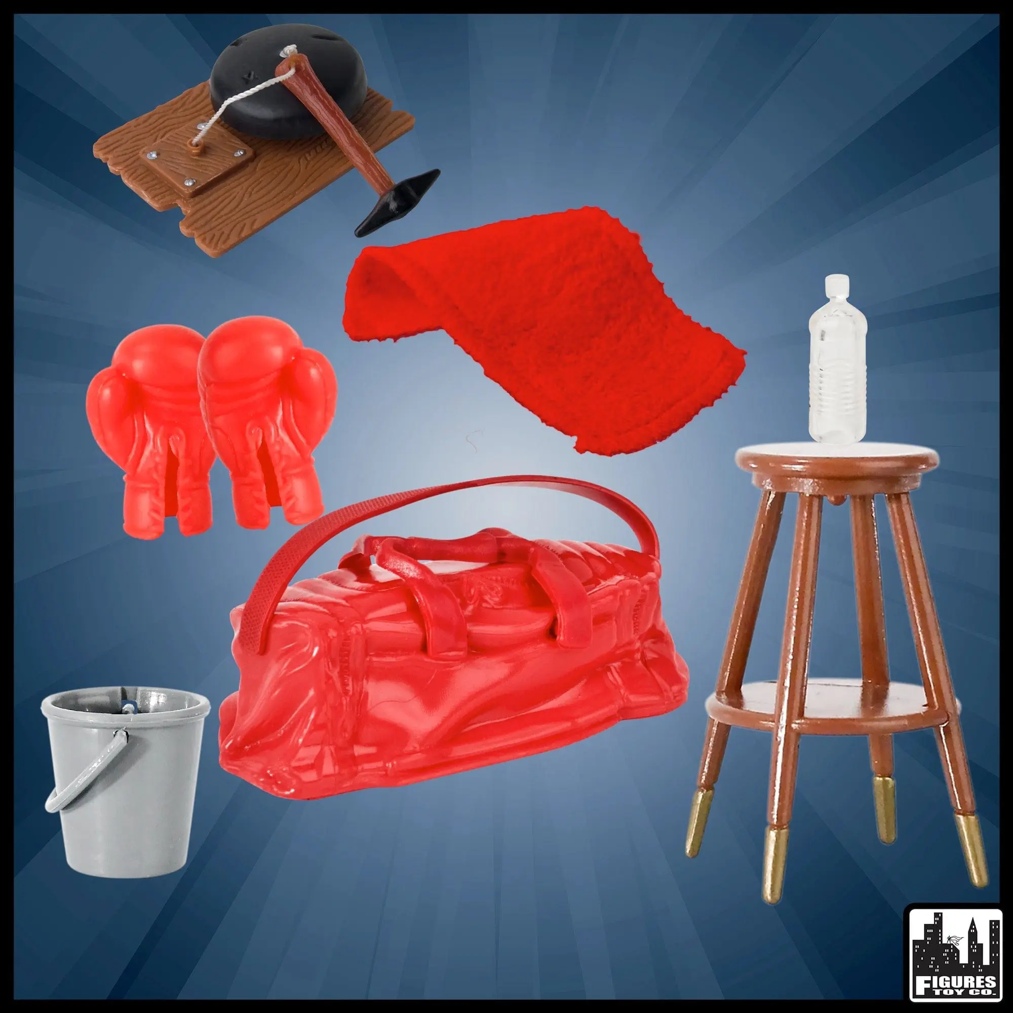 Wrestling & Boxing 8 Piece Accessory Set for WWE & AEW Wrestling Action Figures