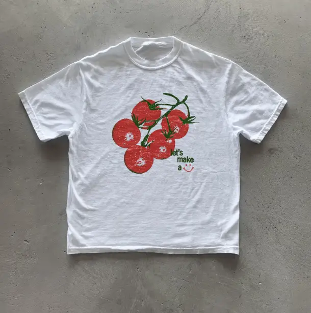 y2k Tomato T-Shirt, Cottagecore Tee, Graphic Tees Gothic Grunge Y2k Emo Scene Amity Affliction Style Clothes Men Women Streetwear