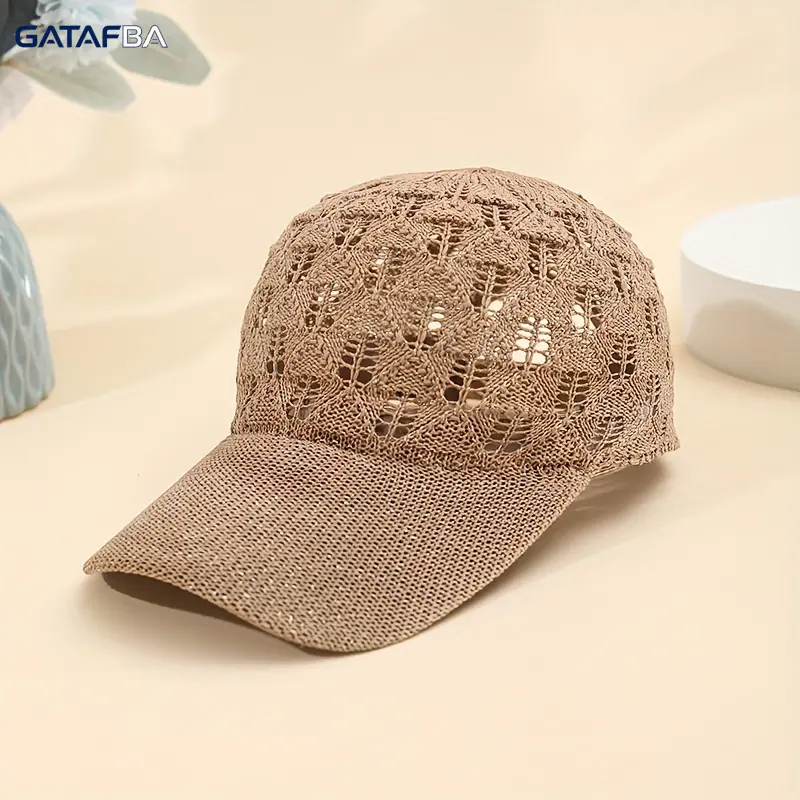 Women's Mesh Baseball Cap - Adjustable Snapback Sunshade Hat, Breathable Hollow-Out Lightweight Quick-Dry Visor Cap for Outdoor Travel, Daily Casual Wear, Adjustable Snapback Cap