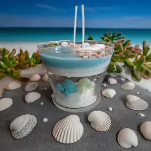 Ocean Turtle Candle - Natural Wax Candle with Colorful Light and Ocean Theme Design