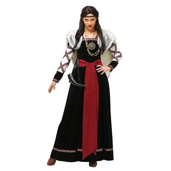Plus Size Dark Viking Dress Costume for Women