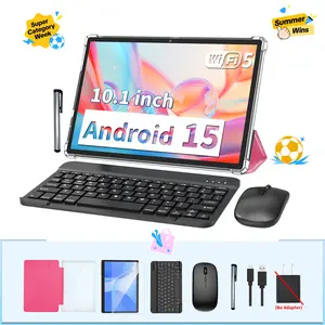 【DealsForYouDays FathersDayGift】PYNAREL 10.1 Inch Android 15 Tablet, Wireless Set with Keyboard, Mouse, Case, Stylus, Dual Camera summerwins