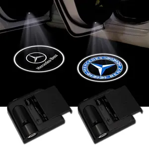 LED Car Welcome Light, Door Projection Lamp, Ground Lighting, Logo Projector, Car Decorative Light, Car Light Embellishments, Exterior Modification Decoration, Suitable for Mercedes-Benz