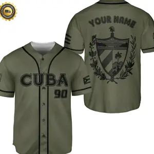 Personalized Cuba Baseball Jersey: Cuban Flag Shirt