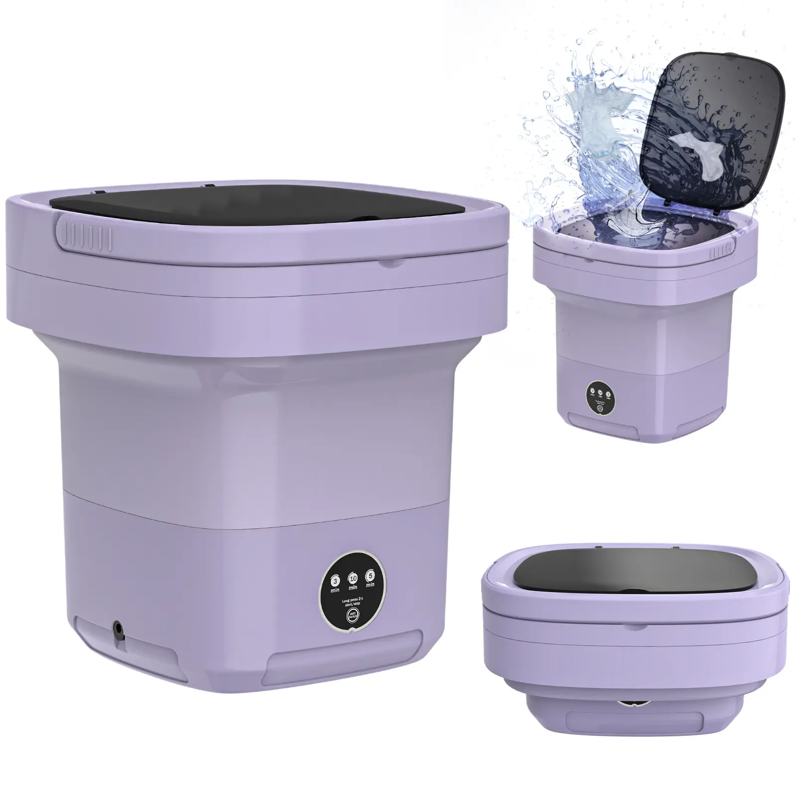 Portable Washing Machine, 11L Large Capacity Mini Washer for Underwear & Socks, Compact Travel Washer for Apartment, RV, Camping, and Laundry