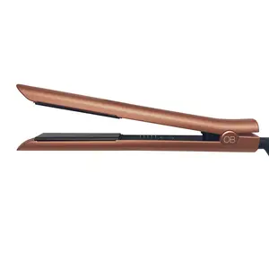 OllaBella Professional Hair Straightener Ceramic Collection Lightweight Floating Plates with Ionic Technology Dual Voltage 110V/240V Rose Gold Finish