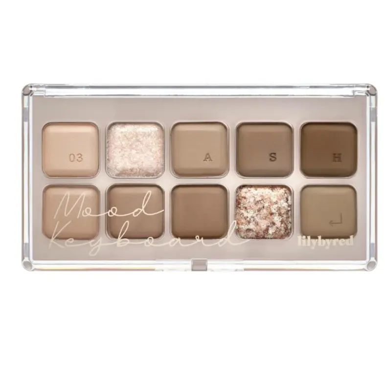Lilybyred - Mood keyboard eyeshadow palette | Soft neutral ash color, Long-Wearing, glitter, Clear watercolor | Palette With Easy Color Matching For All | K-beauty (03#Ash Beige)