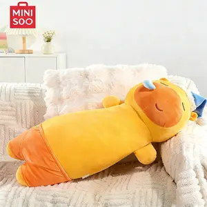MINISO Capybara Lulu 24" Snoring Plush Pillow - Officially Licensed Hugging Pillow for Sleep, Soft Fluffy Body Pillow with Cute Funny Design