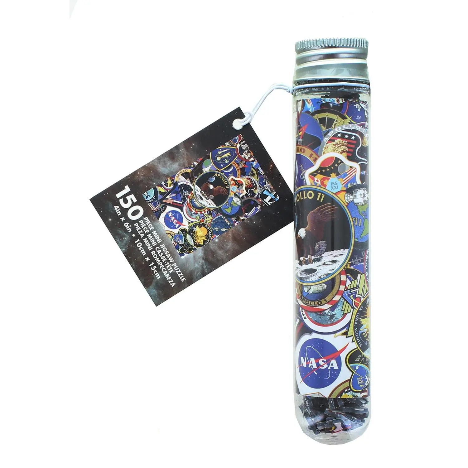 NASA Mission Logo 150-Piece Mini Jigsaw Puzzle in Tube, Creative Space Theme Puzzle for Ages 12+