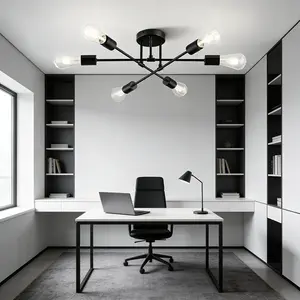 Interlaced Iron Forms Unique Shape Six Sockets Offer Even Room Lighting Bulbs Are Not Included For Free Bulb Selection Durable Iron Suits Various Decor Ideal For Small Homes With Great Look And Utility Ambient Decoration Lamp lights lamp