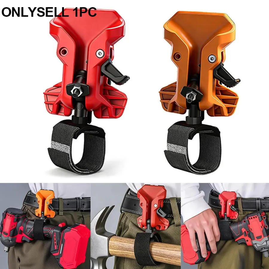 Tool Belt Holders for Drills and Hammers–Self Locking, Quick Draw Metal Waist Hanger with Double Lock System,Universal Drill Belt Clip,Easily Attach to Any Belt Carrying Multiple Hand Tools, Tool Organizer Accessories
