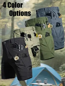 Men's Outdoor Tactical Quick-Dry Work Shorts, Athletic Shorts, Athletic Wear Shorts: Lightweight, durable, multi-pocket, breathable tactical training shorts with an elastic waistband, made from comfortable fabric. Ideal for outdoor activities