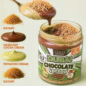 Dubai Chocolate Spreadable Jar – Pistachio Cream & Hazelnut Butter Spread with Kataifi Pastry – Rich, Creamy, Smooth & Natural – Artisan Dessert –9.7 oz -tiktok viral