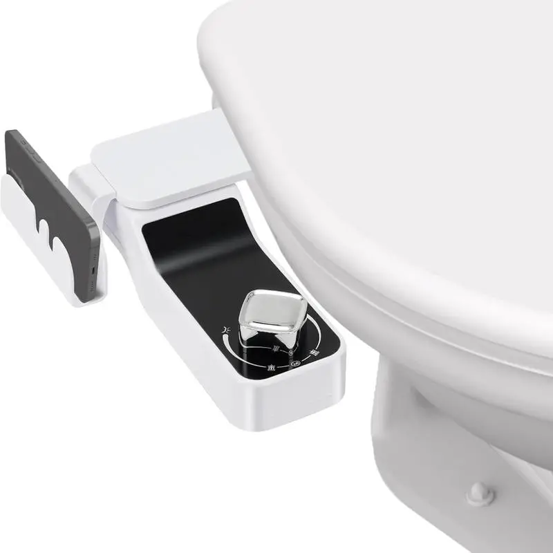 Bidet Attachment for Toilets - ABS, Dual Nozzle (Frontal & Rear Wash), Adjustable Cold Water Pressure, Stainless Steel Inlet, Irregular Hygienic Home Improvement Bathroom Fixture