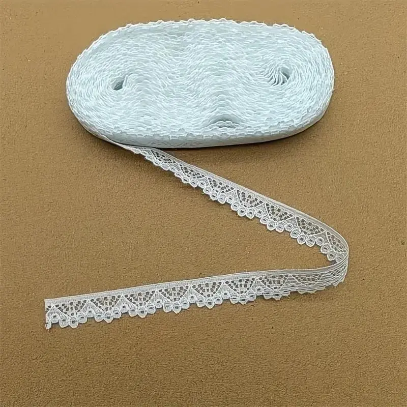 Exquisite Handmade Lace Fabric for Sewing & Home Decor - 10 Yards, 0.43-inch Wide