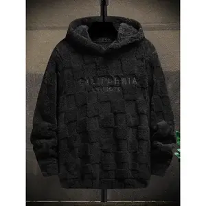 Men's Casual Fashion Pullover Sweater, Simple Style, Warm Fleece Lining, Long Sleeve Drop Shoulder Design, Perfect for Fall & Winter