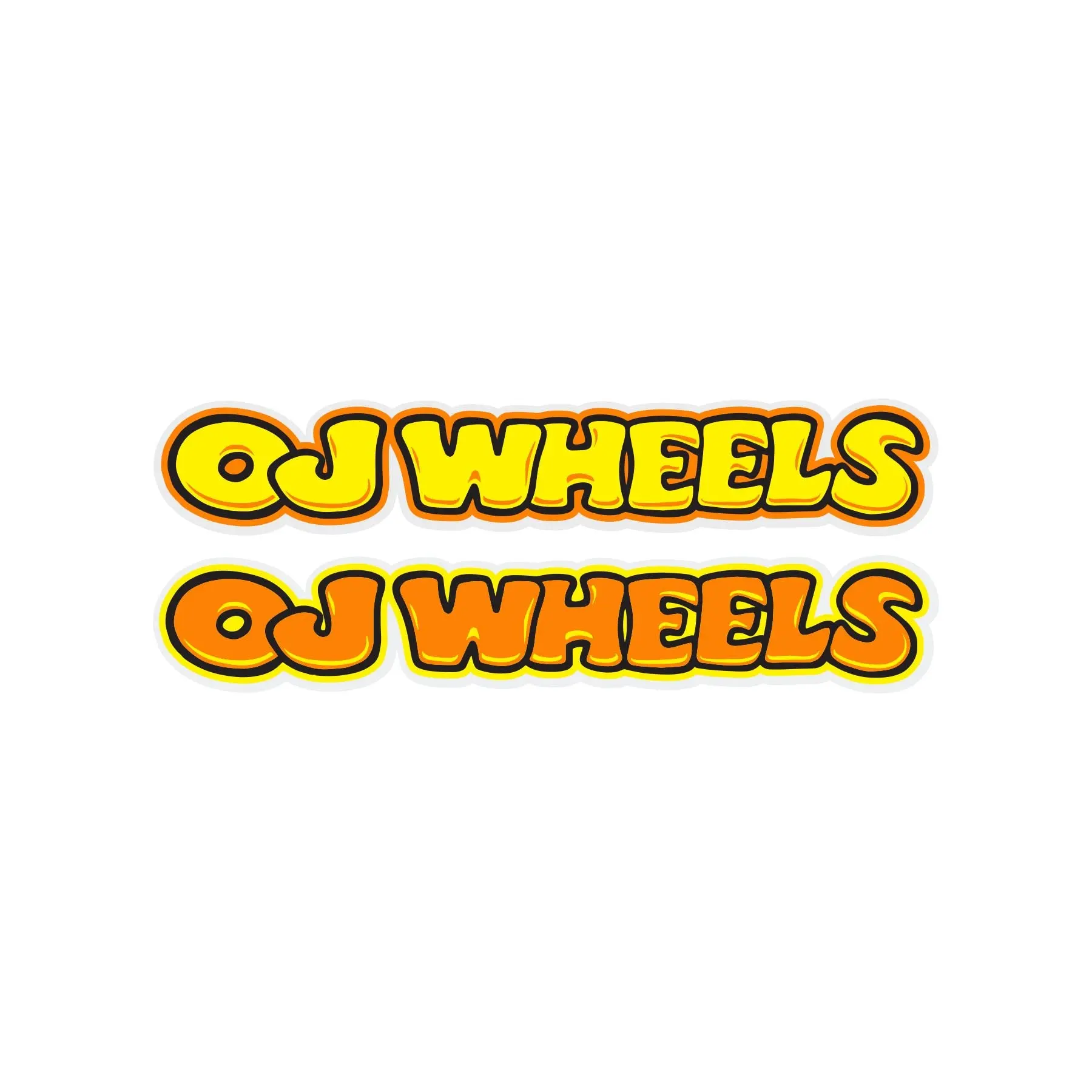Men's T-Shirt Accessory Bubble Letter 6in OJ Stickers, 25-Pack Sticker Packs