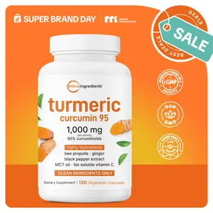 Micro Ingredients Turmeric Curcumin 1,000mg | 95% Curcuminoids with Black Pepper & MCT Oil for Ultimate Absorption, No Filler, No GMO - 120 Vegetarian Capsules
