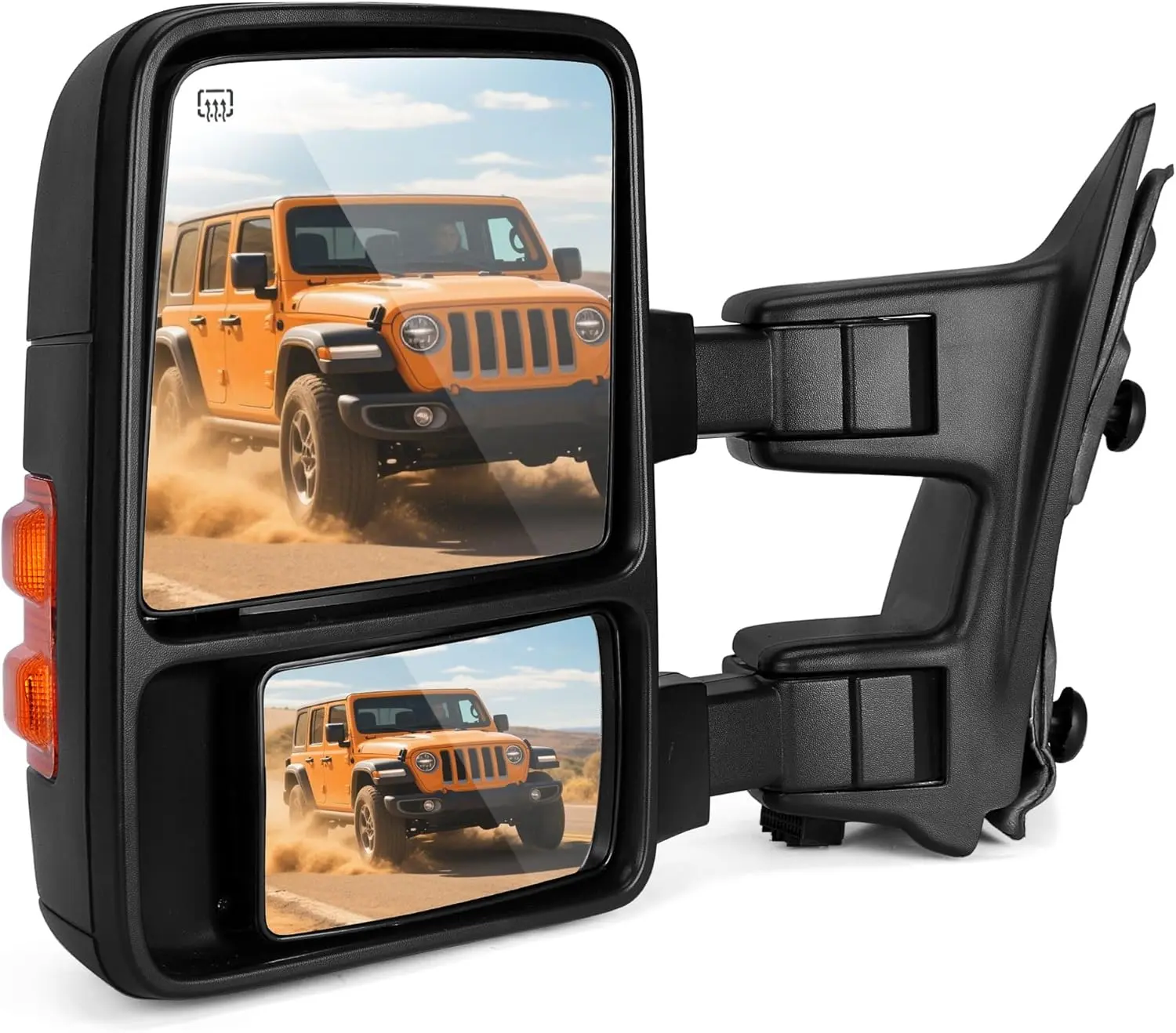 YITAMOTOR Towing Mirror for 2008-2016 Ford F250 F350 F450 F550 Super Duty Left Driver Side Power Heated Telescoping Folding Turn Signal Light Black