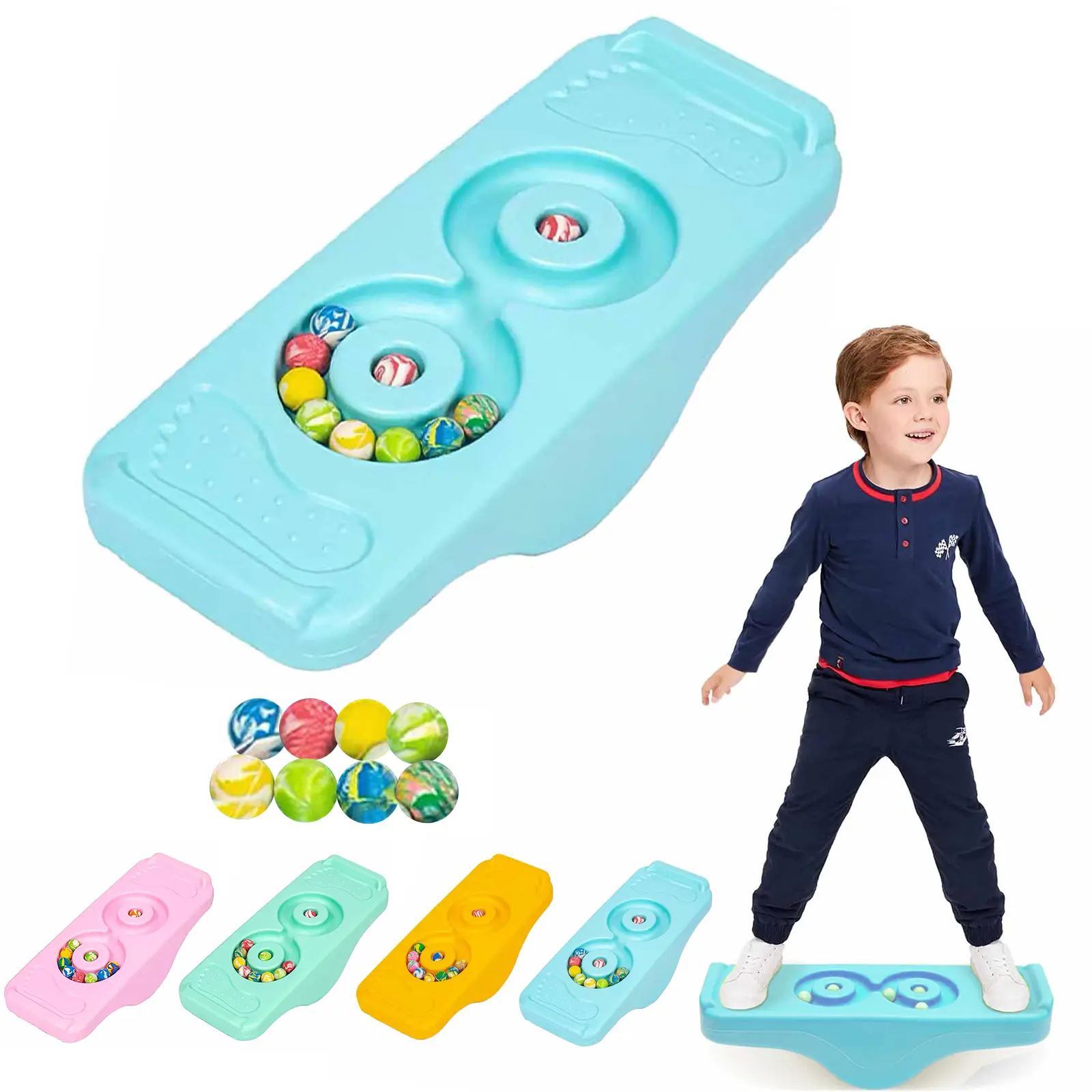 Kids Sensory Training Rocking Board, Montessori toy,Anti Slip Plastic Kids Rocking Seesaw Balance Board Improve Balance Ability Training Board for Childs Christmas Gifts For Children