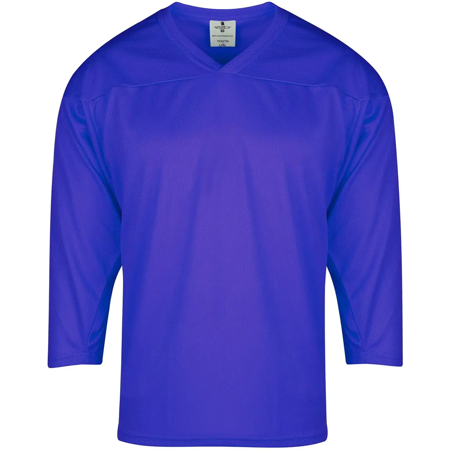 Exxact Sports Youth Boys' Hockey Jersey, Solid Polyester Hockey Practice Top with 2-Way Stretch, Lightweight, Breathable, Reinforced Design, Seamless Stitching & Superior Durability, Sporty Chic, Male, Small-Medium, Slim-Fitting, No, Fitted, Practice Wear