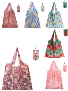Floral Pattern Foldable Shopping Bag, Large Capacity Portable Reusable Handbag, Foldable Storage Bag for Outdoor Shopping, Reusable Shopping Bags Folding