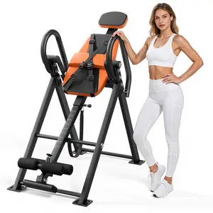 【DealsForYouDays】VEVOR Inversion Table, 300 lbs Capacity Heavy Duty Back Inverter Stretcher, Inverted Table with Dual-Roller Locking, Decompression Tables for Shoulders, Neck,Back,Multi-Angle Adjustable Tether Stra Back Workout Equipment Home Fitness Tool