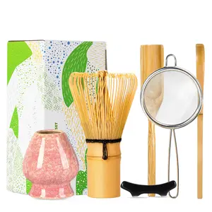 TEANAGOO MA-01 Japanese Matcha Ceremony Accessory, Matcha Whisk (Chasen), Traditional Scoop (Chashaku), Tea Spoon, Whisk Holder, The Perfect Set to Prepare a Traditional Cup of Matcha.