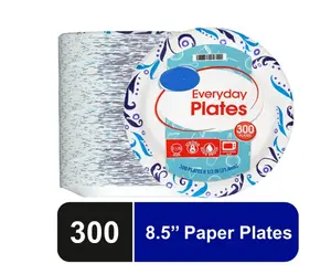 Everyday Disposable Paper Plates 8.5" 300 Count