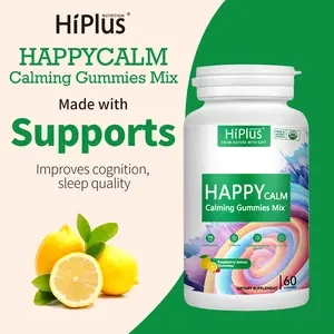 HiPlus Happycalm-Calming Raspberry lemon Gummies Mix with KSM-66 Ashwagandha, Vitamin D3, Magnesium & L-Theanine-Supports Cortisol Balance, Mood &Sleep,lmproved sleep quality,Minor tensionrelief, without drowsiness -60 Gummies