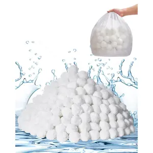 VEVOR Pool Filter Balls for Sand Filter, 1.5 lbs, Filter Balls Replace Pool Filter Sand, Reusable Polyester Fiber Filter Media Balls with Wash Bag, for Swimming Pool Above Ground Pool Aquarium Tank