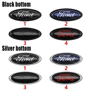 14.7cm 3D Car Grille Emblem and Trunk Badge Replacement, Compatible with Ford Fiesta Focus Mondeo Edge Ranger Kuga, Automotive Accessories, Car Stickers