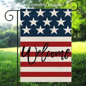 Patriotic July 4th Garden Flag, Double-Sided Waterproof Star-Spangled Banner, 12.0x18.0inch, Vintage American Flag for Outdoor Decor