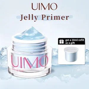 UIMO Jelly Makeup Primer | Buy 1 Full Size + 1 Refill (Total 60ml) | Blueberry Scent | 8H Hydra-Grip | Hydrating & Moisturizing | Long-Lasting | Pore Blurring | Dewy Radiant Glow | For All Skin Types