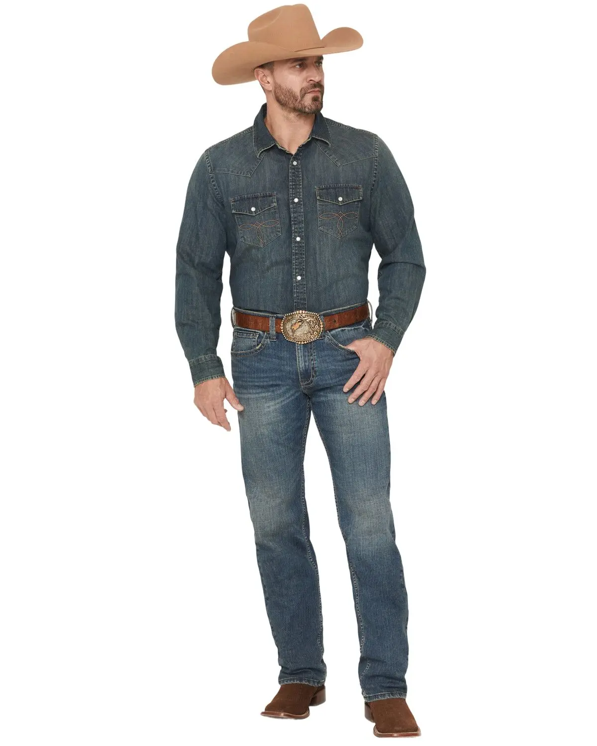Cody James Men's Men'S Grullo Wash Wyatt Slim Bootcut Stretch Denim Jeans - Cjsu26j04-Dkw