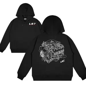 6.6 LB7 Duramax V8 2-Sided Hoodie Ford Trucks Cotton Long Sleeve Streetwear