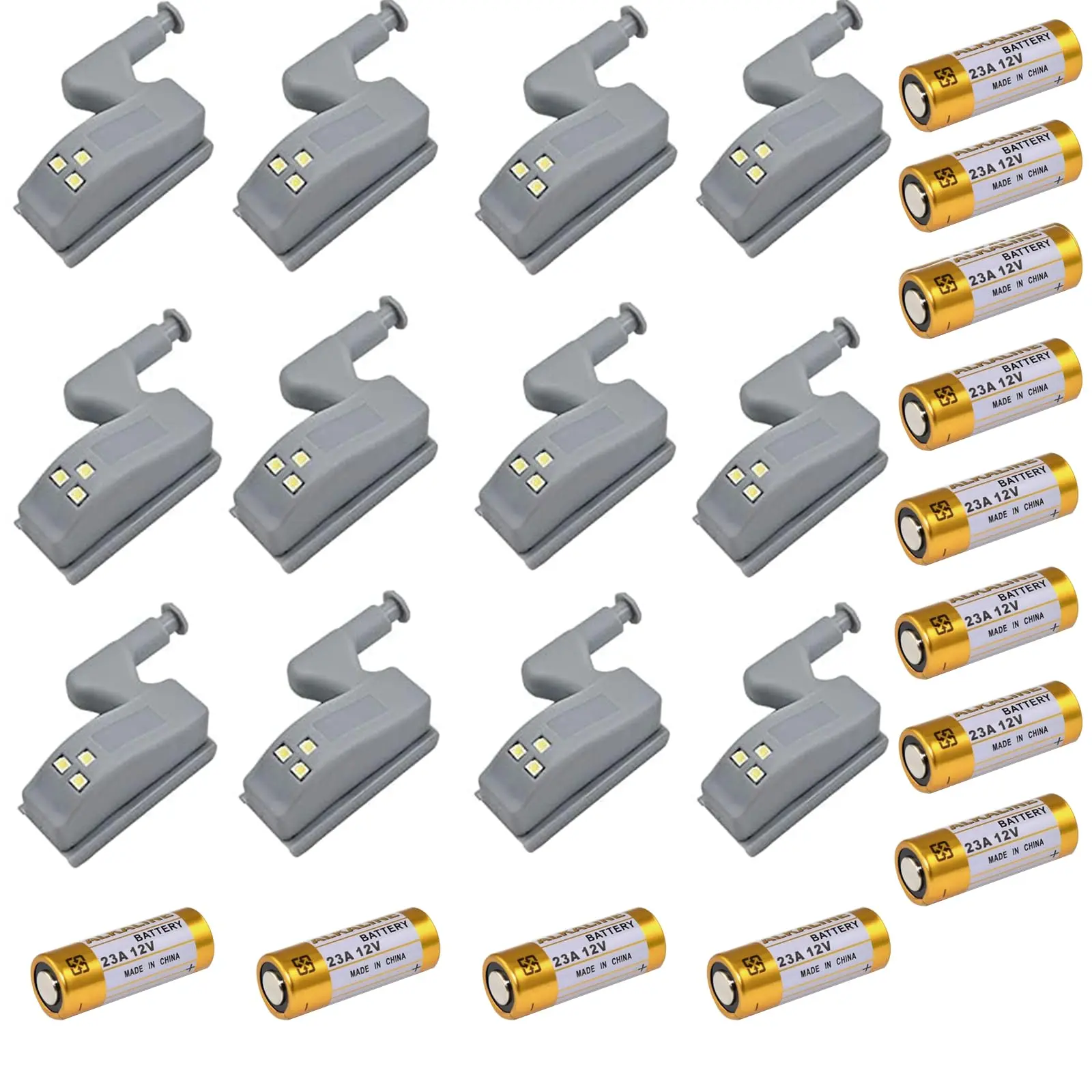 12 Packs Hinge LED Sensor Light -1.89x0.55x0. 55 in SmartTouch Induction Cabinet Light for Kitchen Cabinet CupboardCloset Night Lights, Living Room/Bedroom/Wardrobe NightLights.