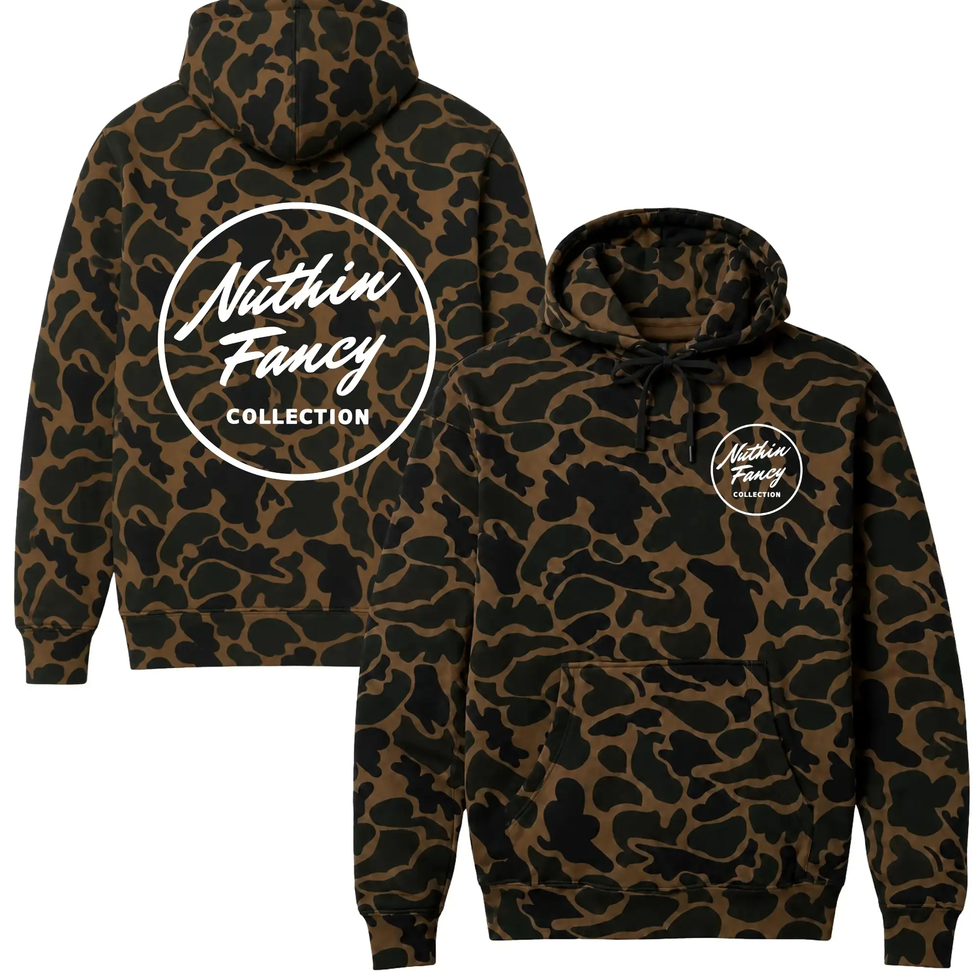 Nuthin Fancy Camo Hoodie, Mossy Oak Bottomland Camo Hoodie, Duck Camo Shirt, Camo Hunting Hoodie, Unisex Fashion Top, Trendy 3D Hoodie, Streatwear Hoodie, Gift For Her, Full Size S-5XL