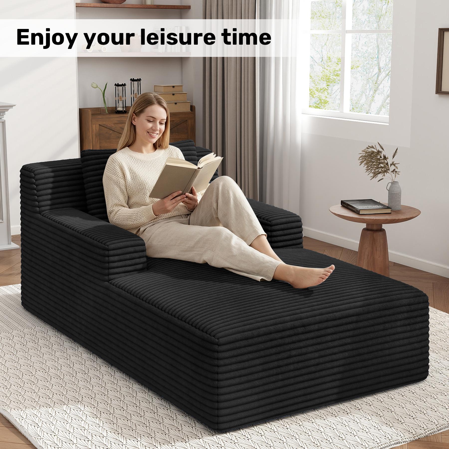 Boneless Sofa, Small Sofa, Modern Corduroy Floor Couch with 1 Cushion, Comfortable Single Sofa Bed for Living Room, No Assembly Boneless Sofa, Small Sofa, Modern Corduroy Floor Couch with 1 Cushion, Comfortable Single Sofa Bed for Living Room, No Assembly