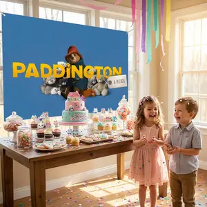 PPaddington BBear Flags European Simple Design Horizontal Banner | All-Weather Durable for Indoor & Outdoor | Vivid Color Fastness