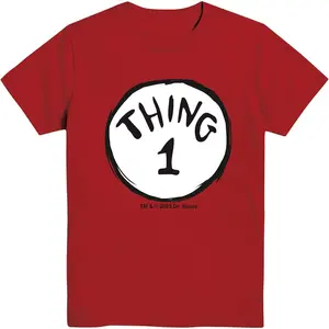 Dr. Seuss Thing 1 2 One Two Cat in The Hat Mens Adult T-Shirt funny tshirt vintage tees graphic tees men