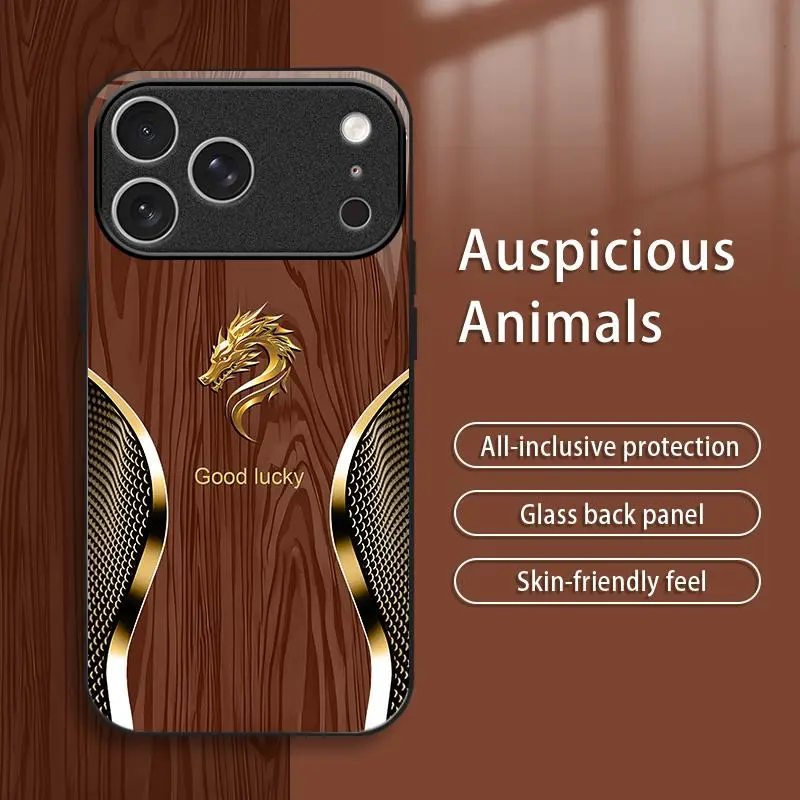 Suitable for  [iPhone 17 Pro Max] New high-end luxury wood grain zodiac mobile phone case New business simple explosion-proof mobile phone case Affordable price Anti-fall and anti-fingerprint 995